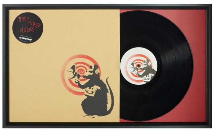 encadrement disque vinyle rouge