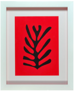 Cadre blanc sujet rouge