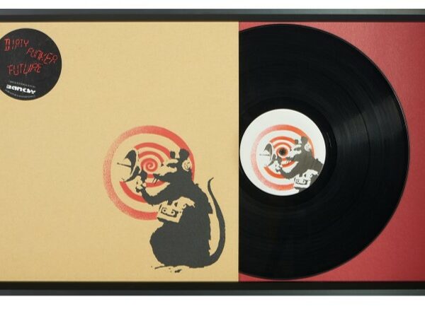 encadrement disque vinyle rouge