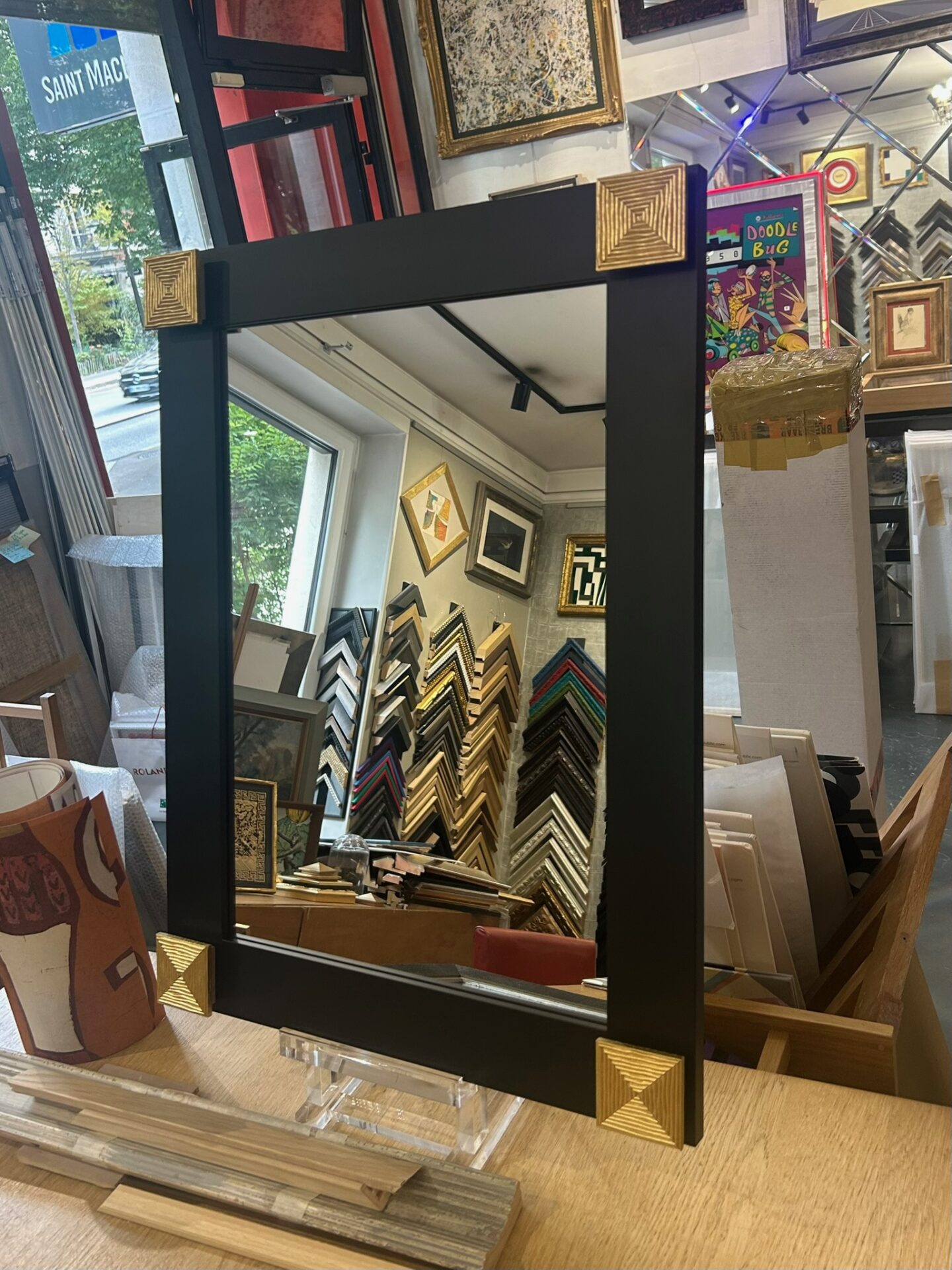 encadrement miroir cadre noir