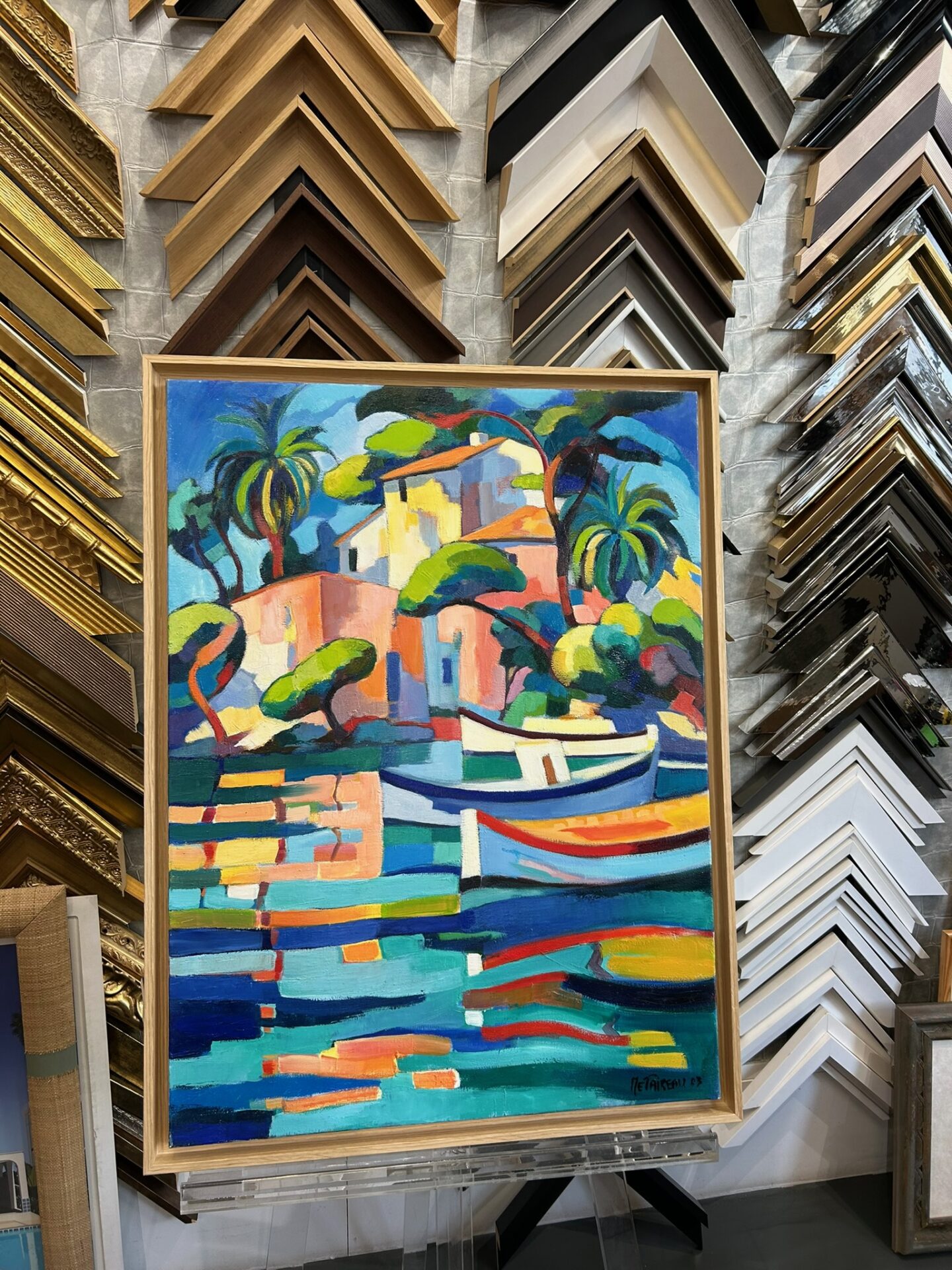 encadrement toile bord de mer