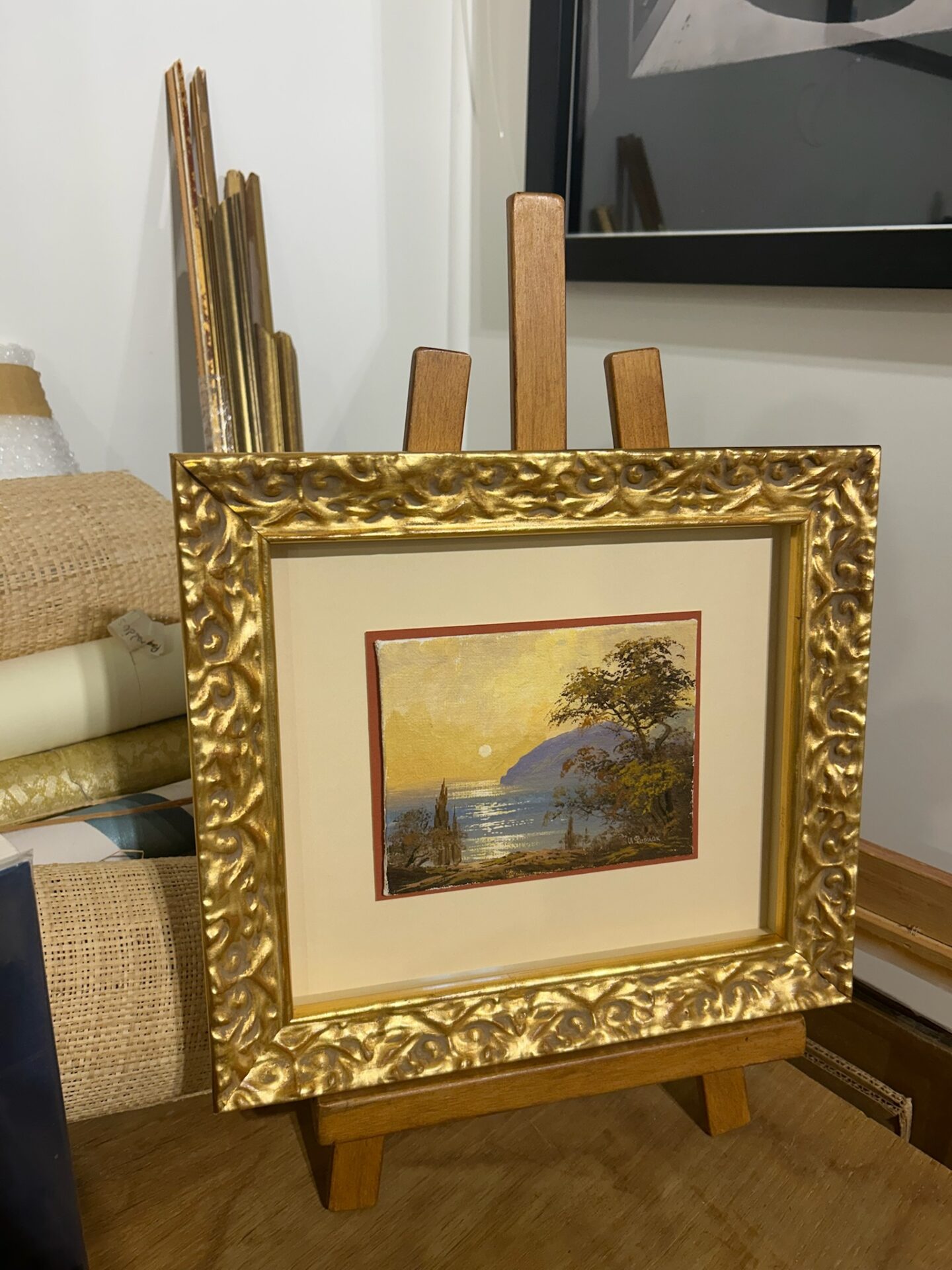 encadrement toile coucher de soleil