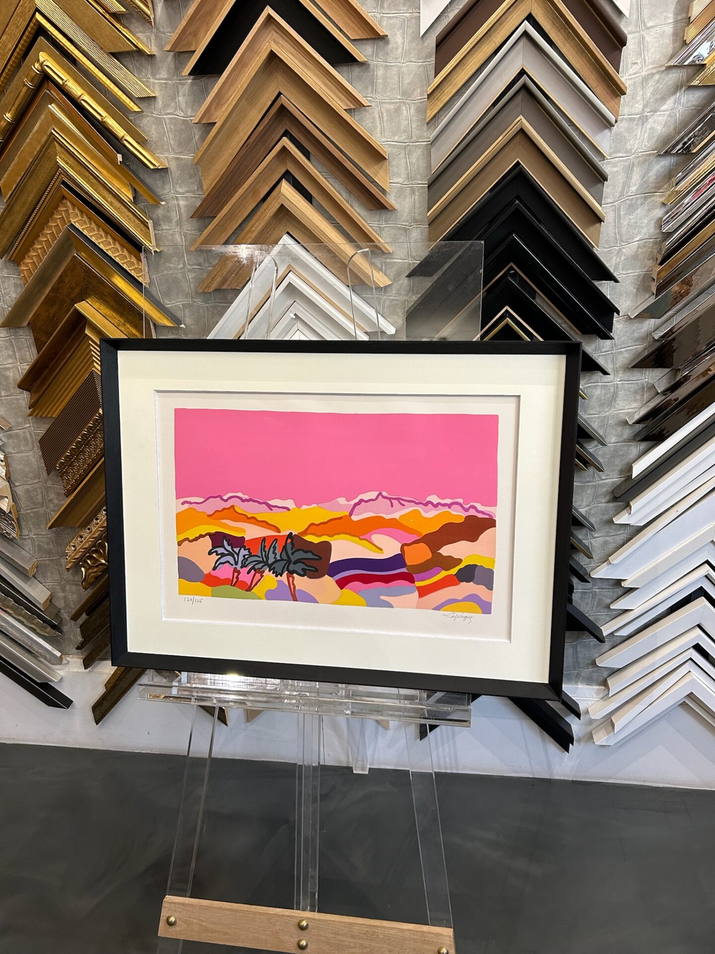 encadrement toile paysage exotique