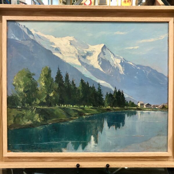 encadrement toile paysage montagne