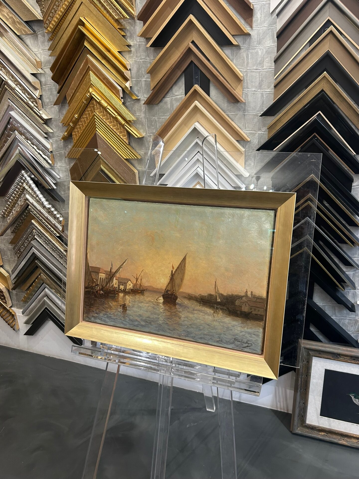 encadrement toile voilier